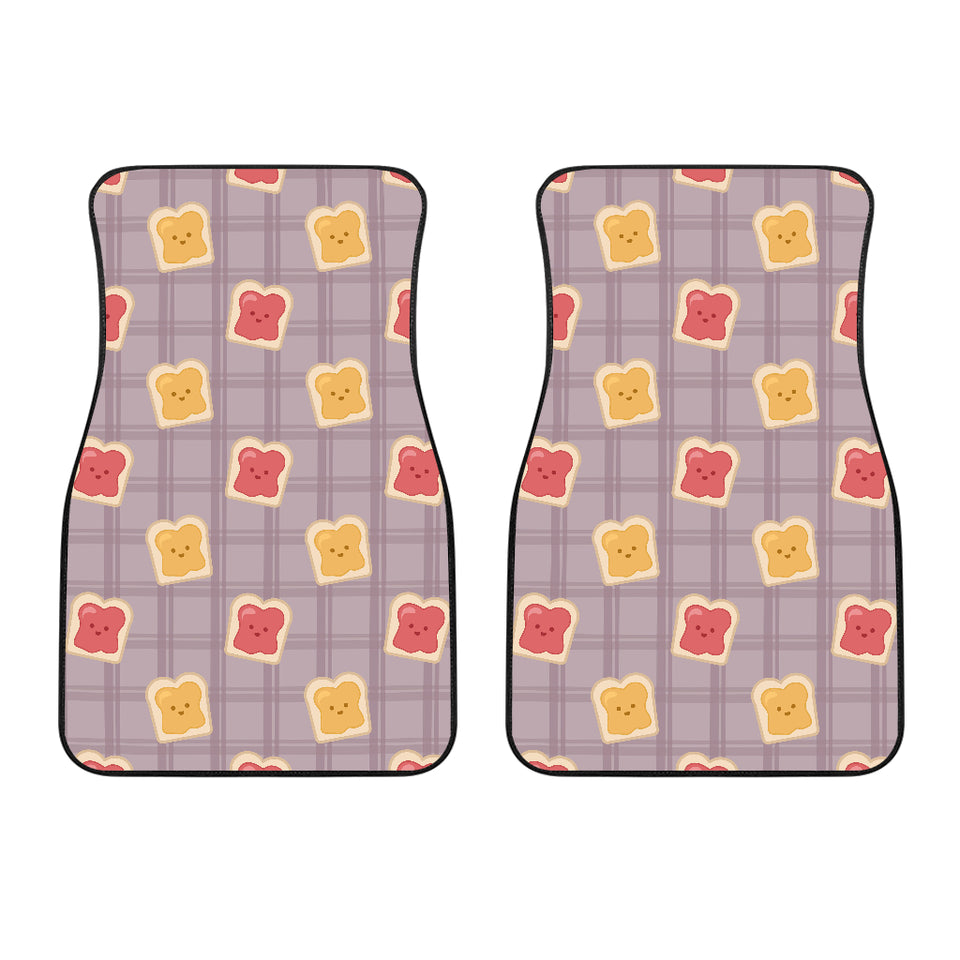 Bread Toast Pattern Print Design 05 Front Car Mats
