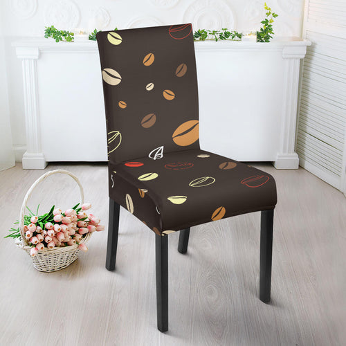 Coffee Bean Leave Pattern Dining Chair Slipcover