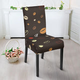Coffee Bean Leave Pattern Dining Chair Slipcover