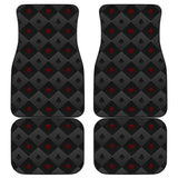 Casino Cards Suits Pattern Print Design 05 Front and Back Car Mats
