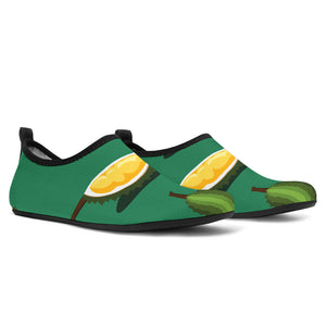 Durian Pattern Green Background Aqua Shoes