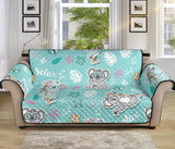 Cute koalas blue background pattern Sofa Cover Protector