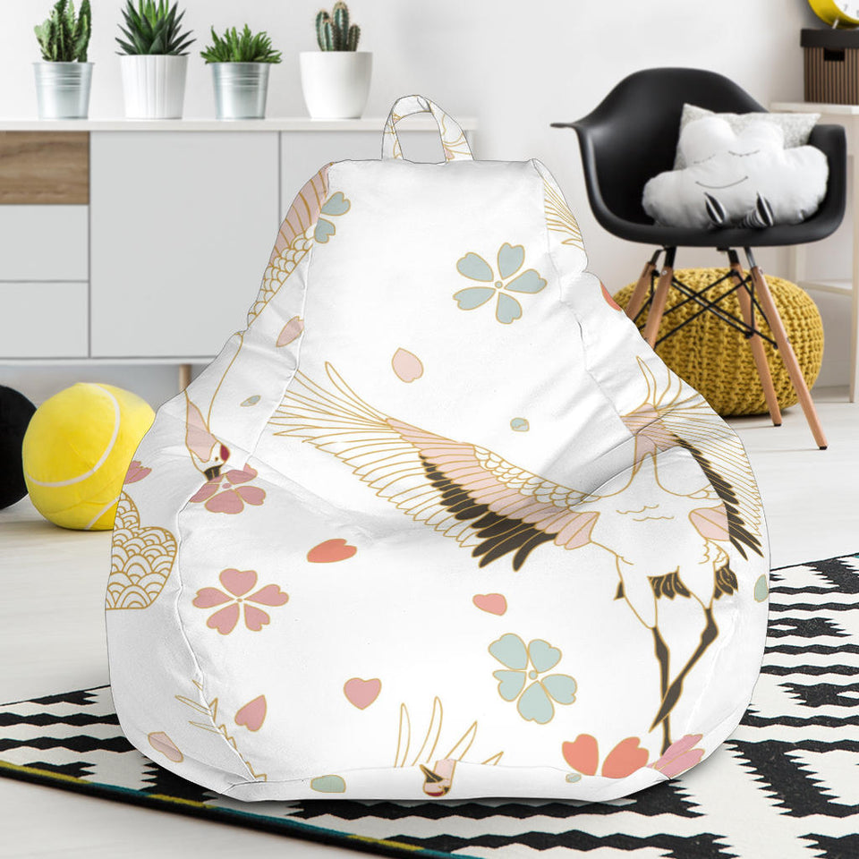 Beautiful Japanese Cranes Pattern Bean Bag Cover