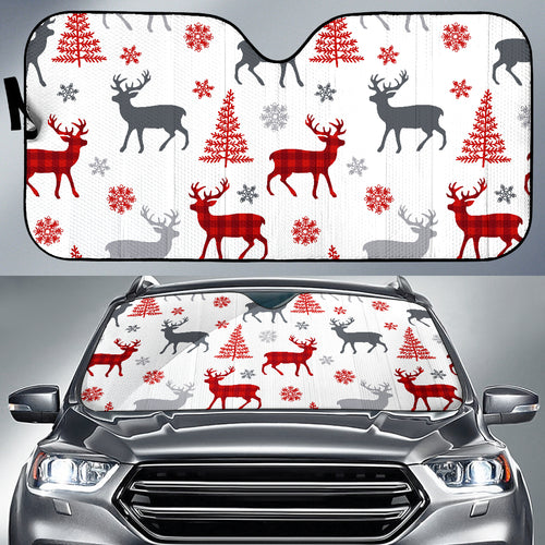 Deer Tree Snowflakes Chrismas Pattern Car Sun Shade