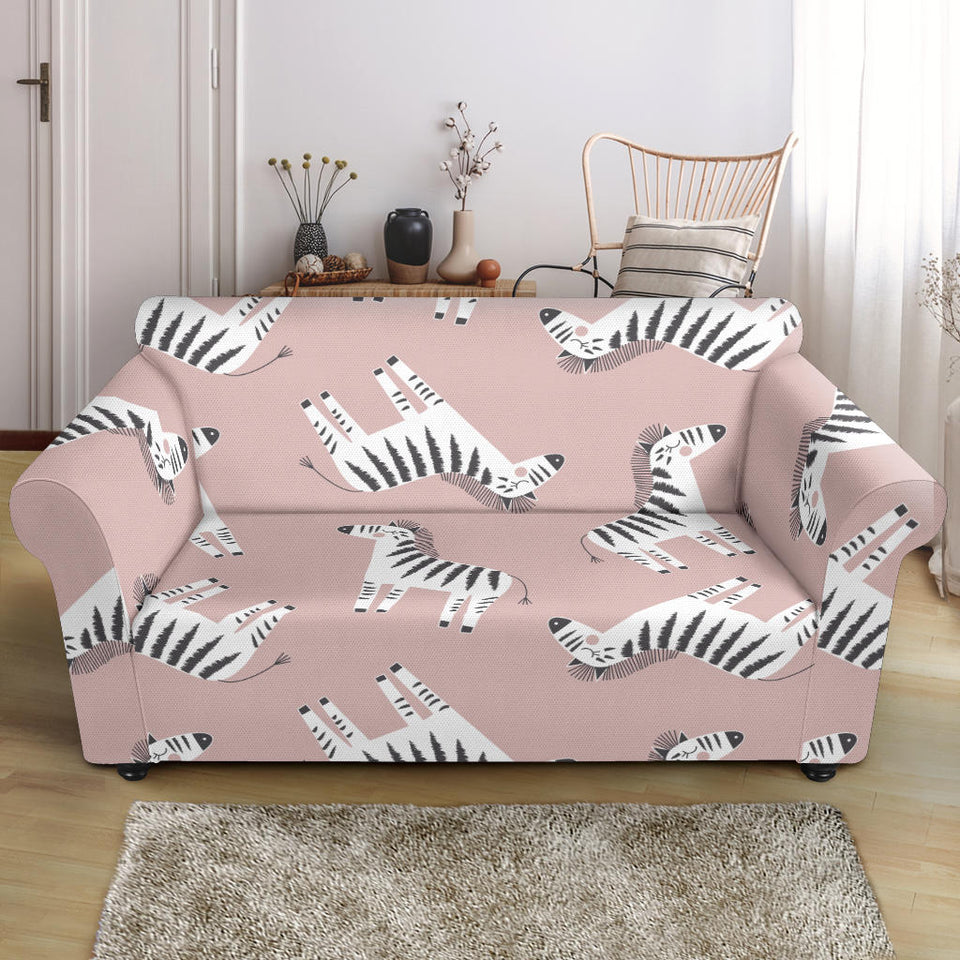 Cute Zebra Pattern Loveseat Couch Slipcover