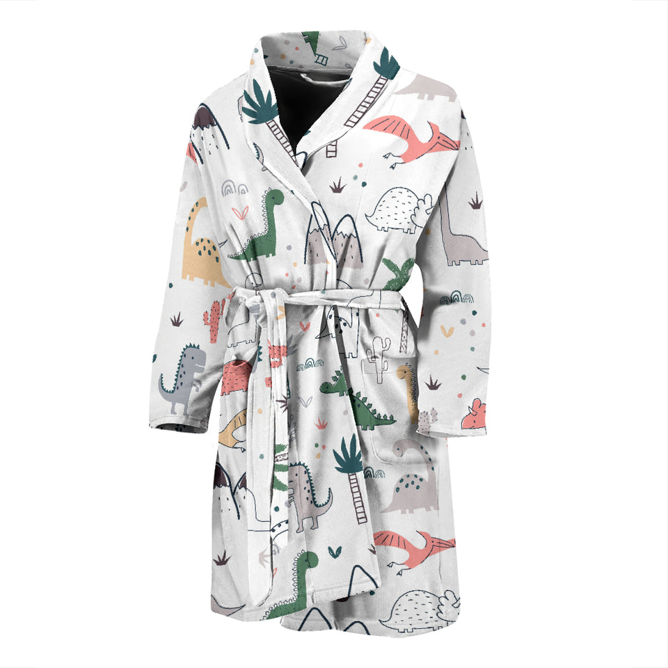 Cute Cartoon Dinosaurs Tree Pattern Men'S Bathrobe