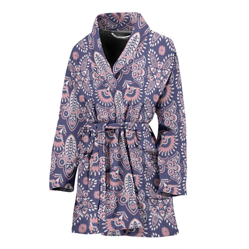 Indian Batik Style Pattern Women'S Bathrobe