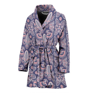 Indian Batik Style Pattern Women'S Bathrobe