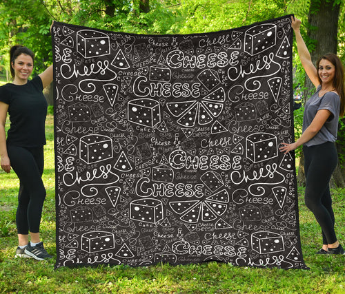 Handwritten Cheese Pattern Premium Quilt