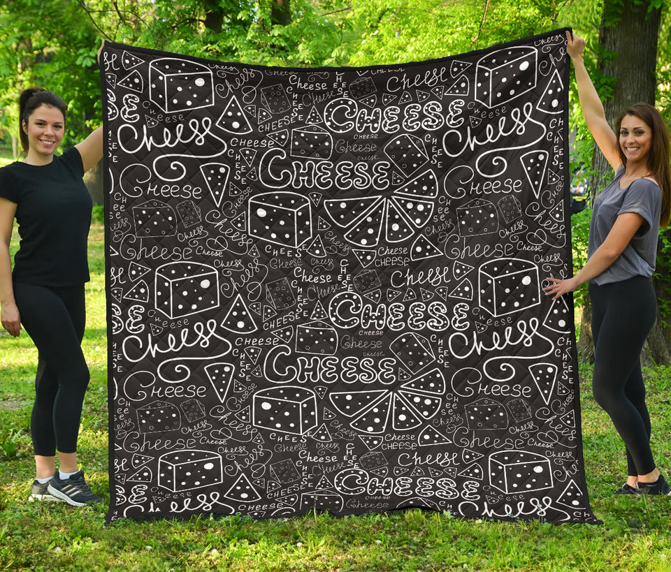 Handwritten Cheese Pattern Premium Quilt