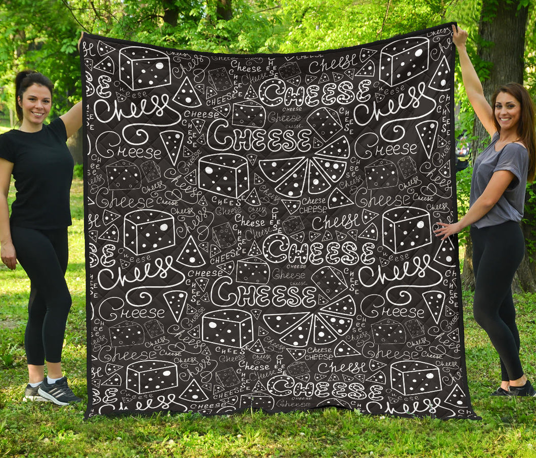 Handwritten Cheese Pattern Premium Quilt