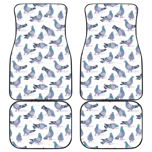 Pigeon Pattern Print Design 03 Front and Back Car Mats