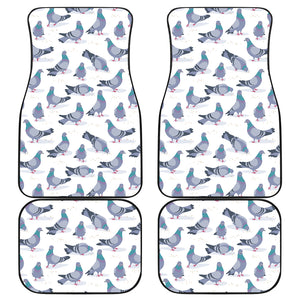 Pigeon Pattern Print Design 03 Front and Back Car Mats