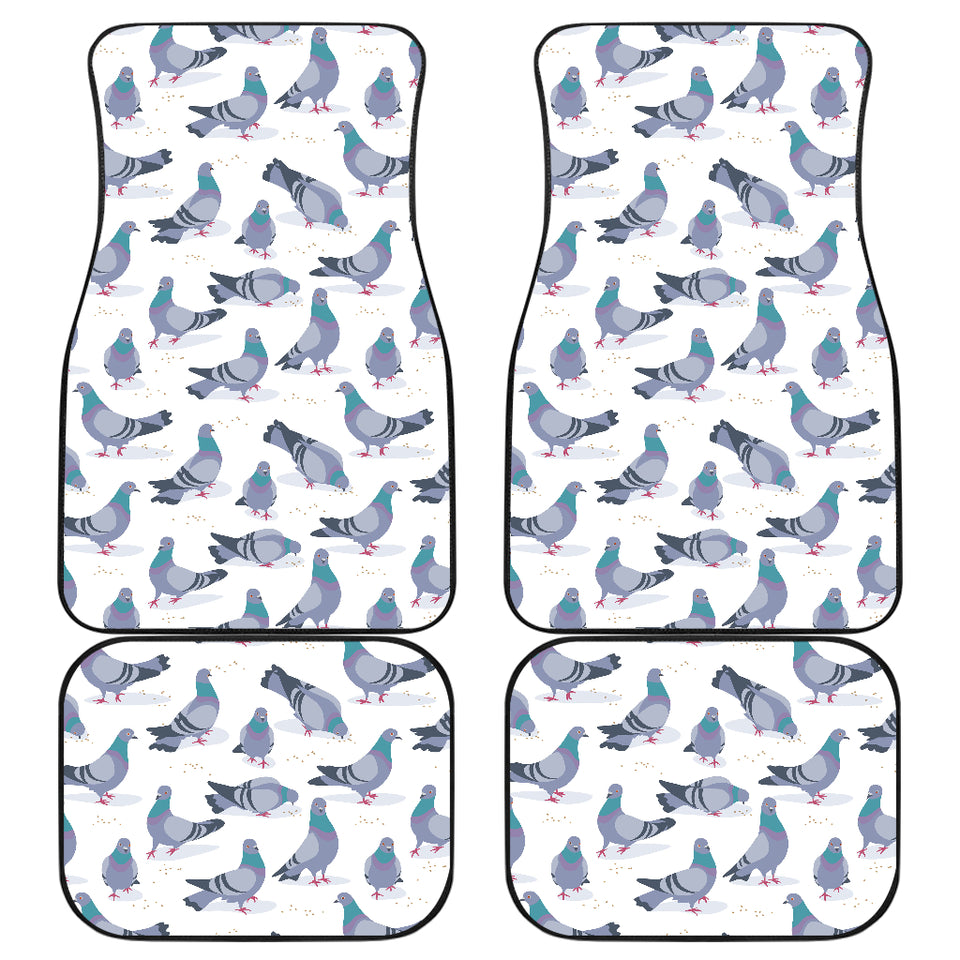 Pigeon Pattern Print Design 03 Front and Back Car Mats