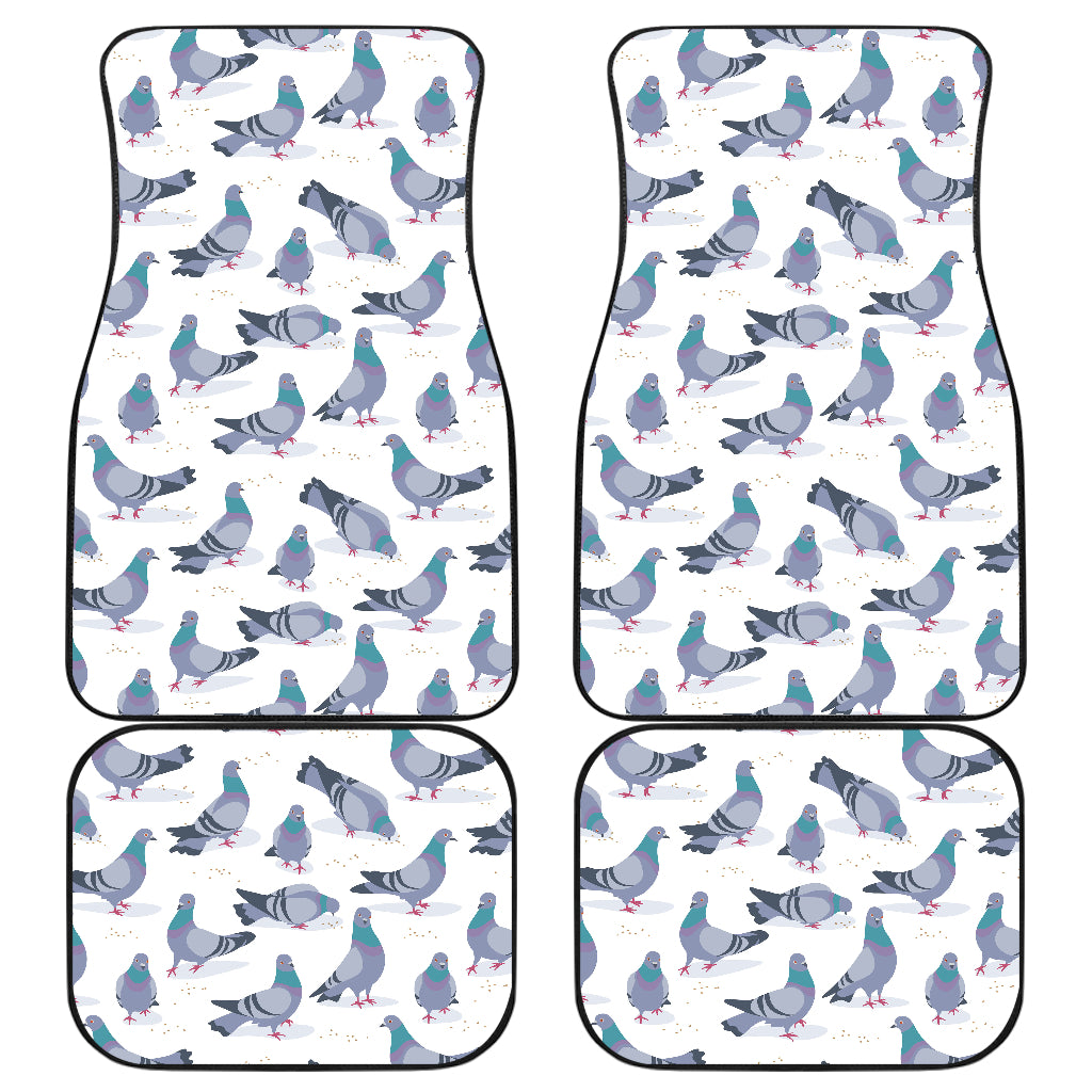 Pigeon Pattern Print Design 03 Front and Back Car Mats