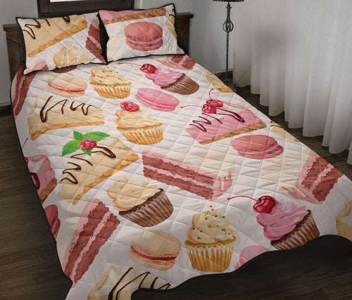 Cake cupcake sweets pattern Quilt Bed Set