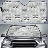 Cute Raccoons Leaves Dot Car Sun Shade
