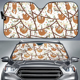 Sloths Hanging On The Tree Pattern Car Sun Shade