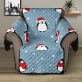 Cute penguin christmas snow pattern Recliner Cover Protector