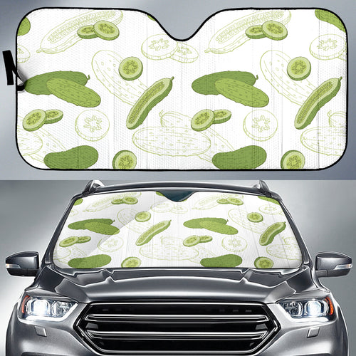 Cucumber Sketch Pattern Car Sun Shade