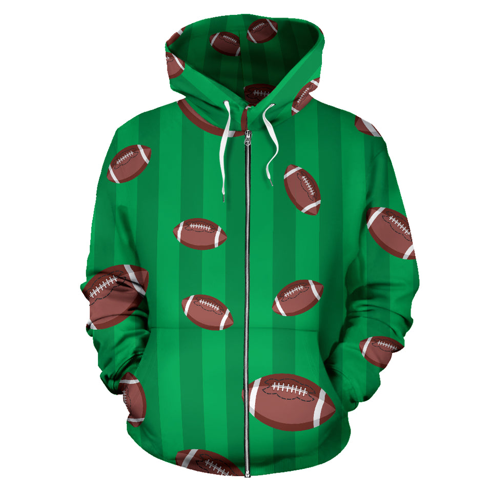American Football Ball Field Background Zip Up Hoodie