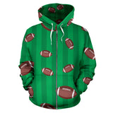 American Football Ball Field Background Zip Up Hoodie
