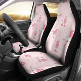Poodle Dog Pink Color Theme  Universal Fit Car Seat Covers