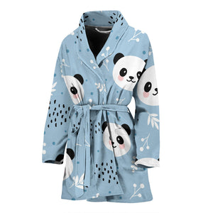 Cute Panda Pattern Women'S Bathrobe