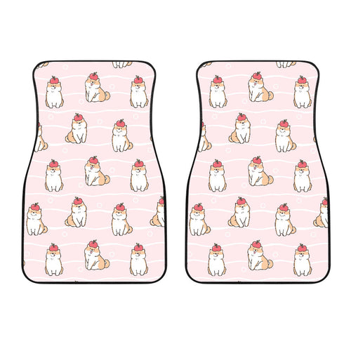 Cute Shiba Inu Dog Apple Pattern Front Car Mats