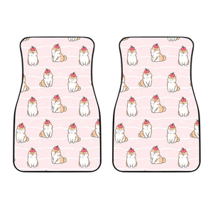 Cute Shiba Inu Dog Apple Pattern Front Car Mats