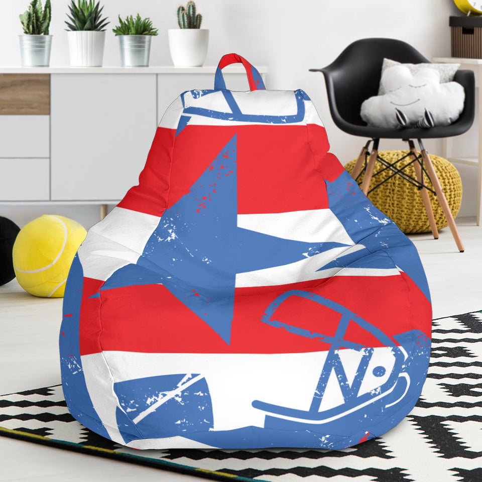 American Football Ball Star Stripes Pattern Bean Bag Cover