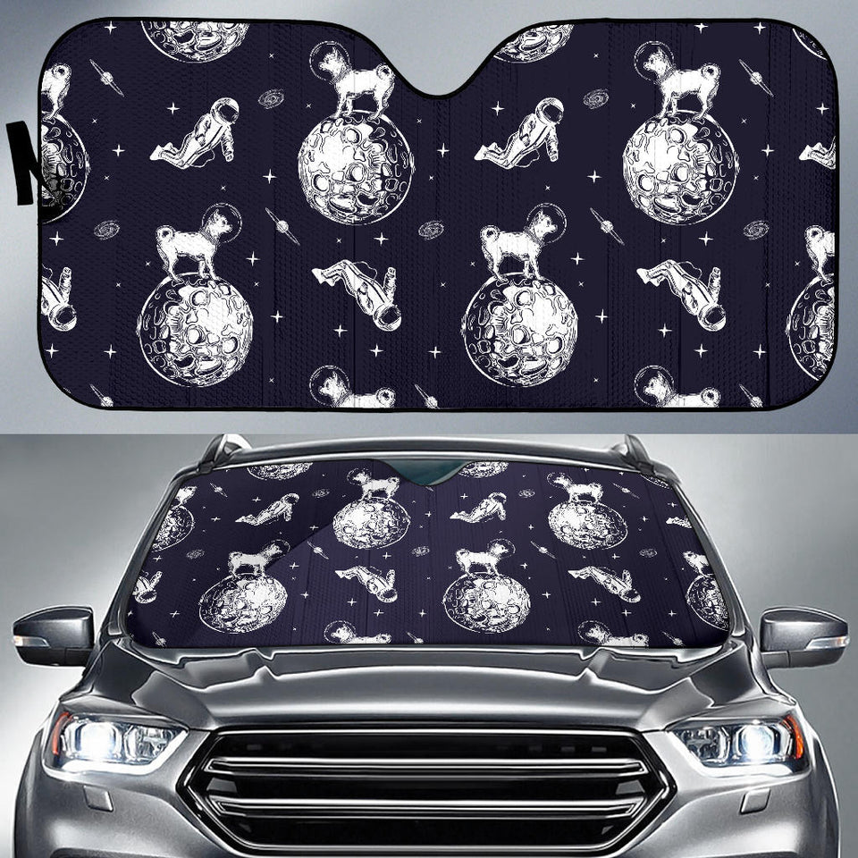 Chihuahua Space Helmet Astronaut Pattern Car Sun Shade
