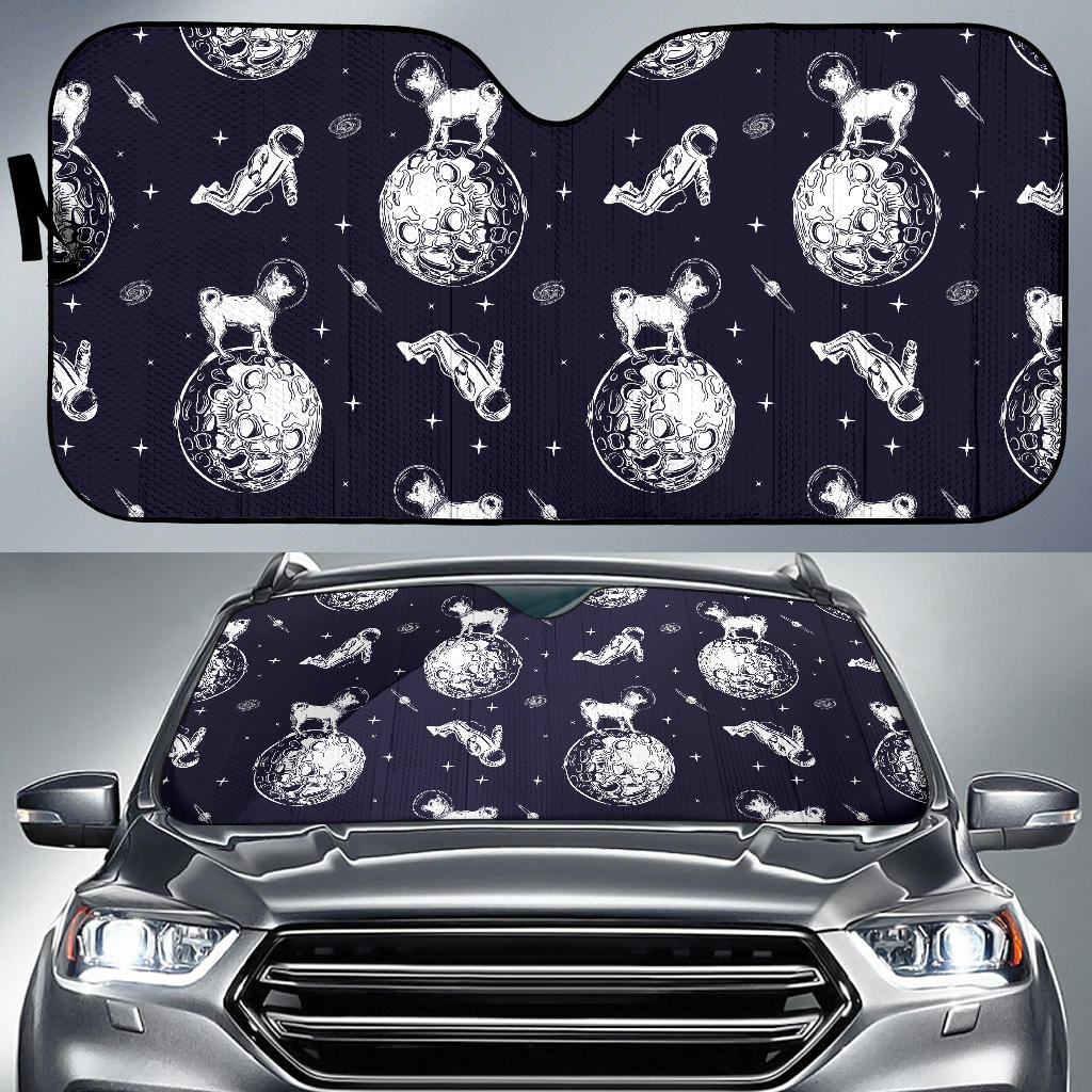 Chihuahua Space Helmet Astronaut Pattern Car Sun Shade