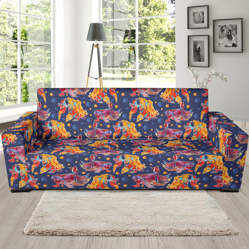 Goldfish Pattern Print Design 05 Sofa Slipcover