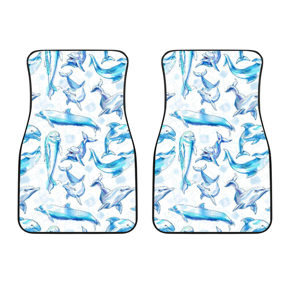 Watercolor Dolphin Pattern Front Car Mats
