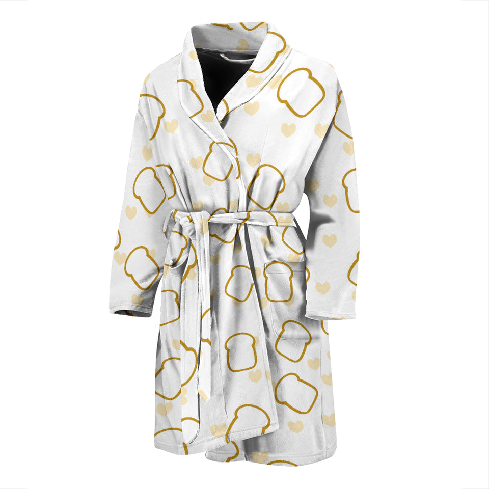 Bread Toast Pattern Print Design 01 Men's Bathrobe