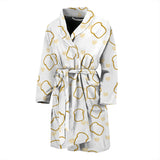 Bread Toast Pattern Print Design 01 Men's Bathrobe