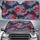 Koi Fish Carp Fishs Hand Drawn Japanese Art Car Sun Shade