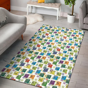 Chemistry Periodic Table Pattern Print Design 05 Area Rug