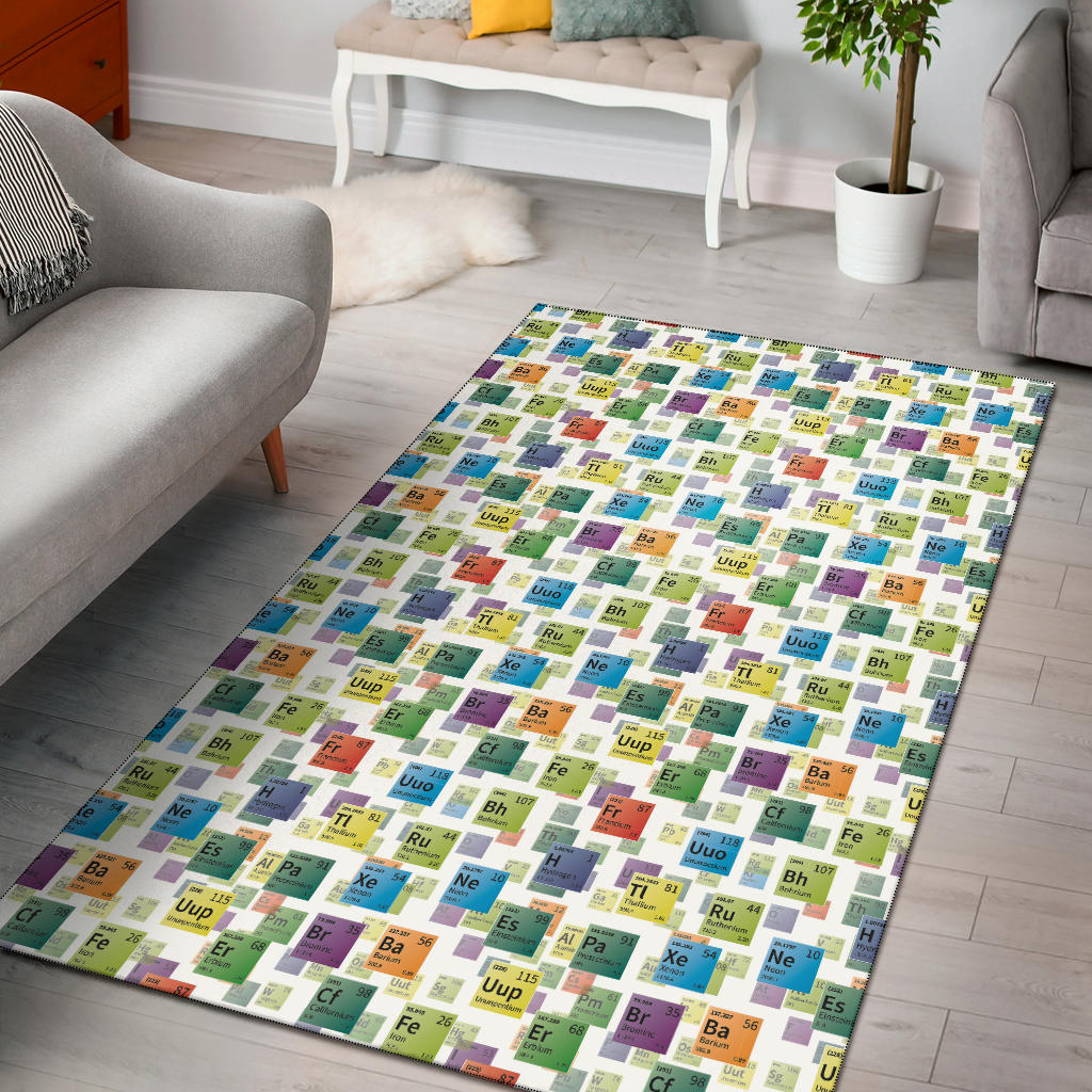 Chemistry Periodic Table Pattern Print Design 05 Area Rug