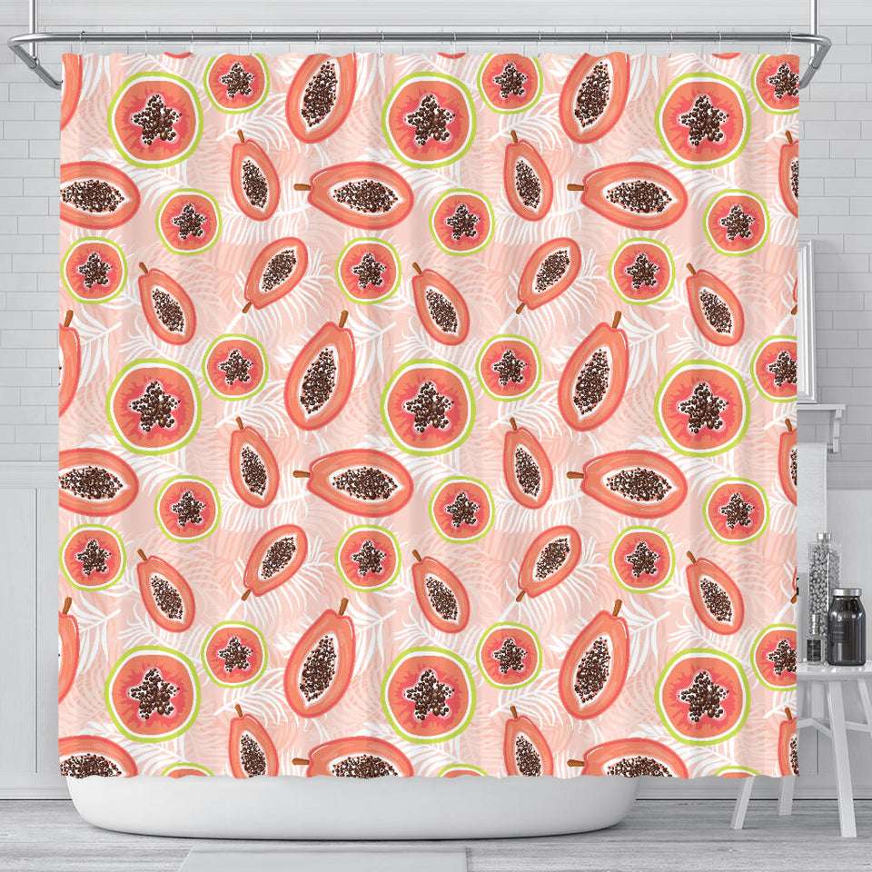Papaya Leaves Pattern Shower Curtain Fulfilled In US