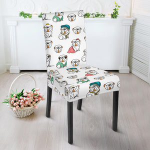 English Bulldog Pattern Print Design 03 Dining Chair Slipcover