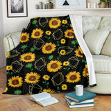 Sunflower Golden Polygonal Shapes Premium Blanket