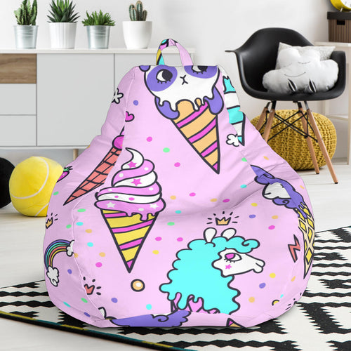 Cute Ice Cream Cone Animal Pattern Bean Bag Cover