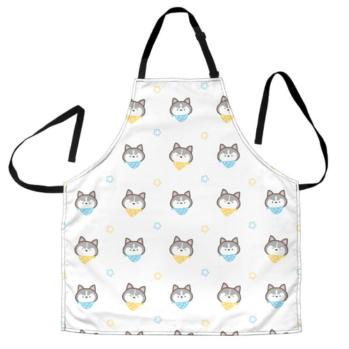 Cute Siberian Husky Pattern Adjustable Apron
