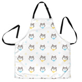 Cute Siberian Husky Pattern Adjustable Apron