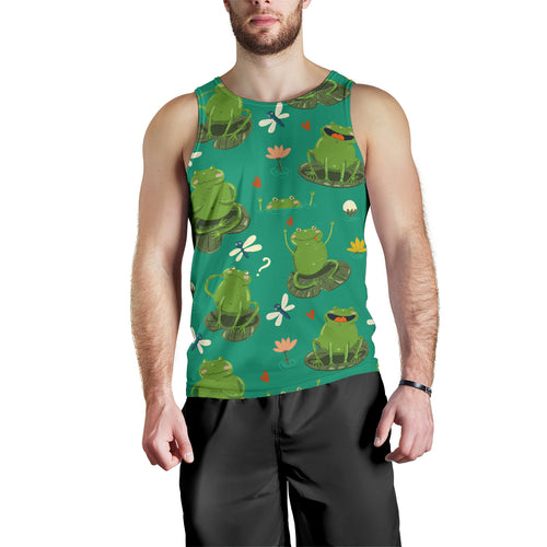 Cute frog dragonfly design pattern Men Tank Top