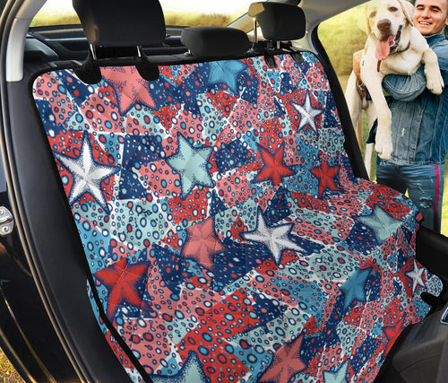 Hand Drawn Colorful Starfish Dog Car Seat Covers