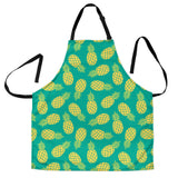 Pineapples Pattern Green Background Adjustable Apron