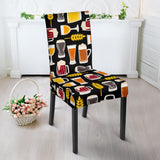 Beer Type Pattern Dining Chair Slipcover